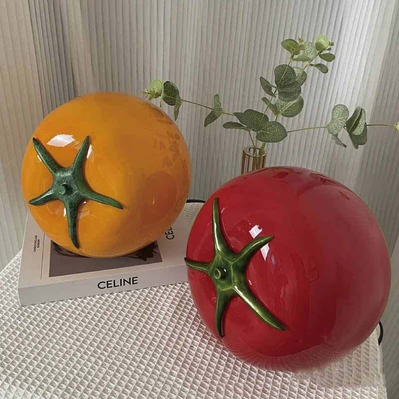 Axyaa Tomato Stained Glass Chandelier Night Light for Bedroom Decor