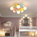 Axyaa Kids Room LED Ceiling Light Fixture Glass Ball Color Chandelier