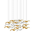 Axyaa Nordic Luxury Villa Modern Spiral Glass Chandelier