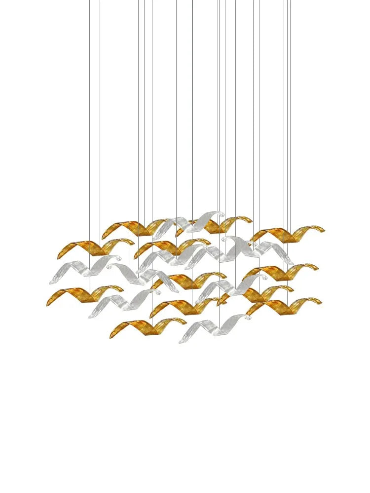 Axyaa Nordic Luxury Villa Modern Spiral Glass Chandelier