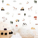 Axyaa Boho Cow Farm Animal Vinyl Wall Sticker for Kids Nursery Bedroom Decor