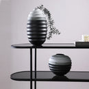Axyaa Ceramic Vase: Black & White Color-Blocked Flower Arrangement, Desktop Display