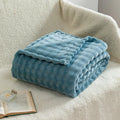 Axyaa Bubble White Plush Blanket: Textured Flannel Fleece Throw, Soft Cozy Couch Christmas Gift