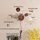 Axyaa Walnut Wood LED Wall Sconce with Pull Chain Switch, Nordic Art Stair Light