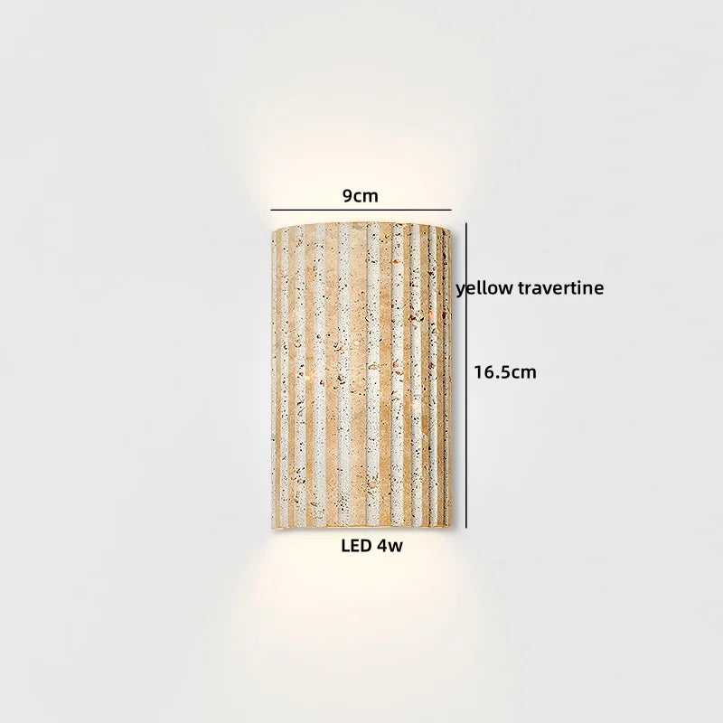 Axyaa Yellow Travertine LED Wall Lamp Nordic Modern Stair Home Lighting