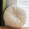 Axyaa Velvet Pumpkin Throw Pillow for Home Decor in Cream Pink