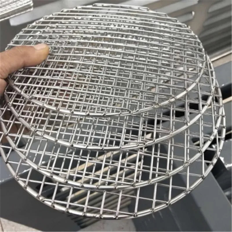 Axya Stainless Steel Round BBQ Grill Net Meshes Rack Grid Grate Outdoor Mesh Wire Net