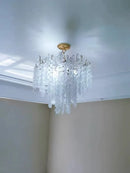 Axyaa Crystal LED Ceiling Chandelier Spiral Lamp for Home Decor