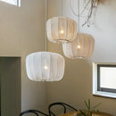 Axyaa Modern Fabric Ceiling Pendant Lamp, LED E27 Light for Minimalist Living Rooms