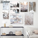Snow House Nordic Canvas Wall Art by Axyaa for Living Room Decor
