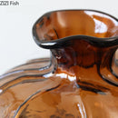 Axyaa Translucent Brown Glass Vase: Artistic Flower Arrangement Hydroponic Vase & Dried Flower Crafts