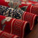 Axyaa Blue & White Porcelain Jacquard Table Runner with Tassel for Living Room Decor