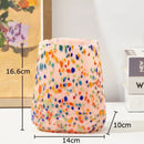 Axyaa Glass Vase with Artificial Flowers for Desk Decoration and Room Aesthetic