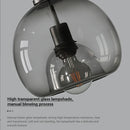 Axyaa Smoke Gray Glass Pendant Lights, Nordic LED Industrial Hanging Lamp