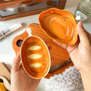 Axyaa Ceramic Sushi Dipping Saucer & Bread-shaped Mini Plate Tableware