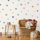 Axyaa Boho Polka Dots Kids Wall Stickers Removable Nursery Decals Bedroom Decor