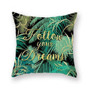 Axyaa Green Leaf Pillowcases for Sofa, Car & Living Room Decor