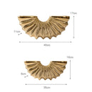 Axyaa Golden Shell Ceramic Vase Semicircle Conch Geometric Design Living Room Decoration