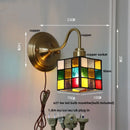 Axyaa Colorful Cube LED Wall Sconce Copper Glass E27 Vanity Light