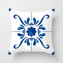 Blue Pattern Cushion Cover 45*45cm Pillowcase for Bedroom Sofa Home Decor by Axyaa