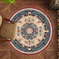 Axyaa Round Retro Bedroom Rug Soft Carpet Washable Living Room Lounge Mat
