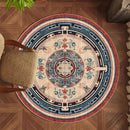 Axyaa Round Retro Bedroom Rug Soft Carpet Washable Living Room Lounge Mat