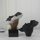 Axyaa Resin Irregular Flower Vase Wide Mouth Abstract Sculpture Floral Home Decor