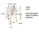 Axyaa Industrial Marble Iron Chain LED Chandelier for Home Décor