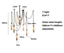Industrial Marble Iron Chain LED Chandelier by Axyaa for Dining & Bedroom
