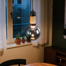 Axyaa Glass Bulb Pendant Light: Minimalist LED Chandelier for Dining, Bedroom, Kitchen