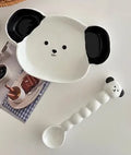 Axyaa Puppy Cartoon Ceramic Dish Set - Children's Tableware & Spoon