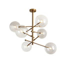Axyaa Bronze Glass Bubble Chandelier Pendant Light for Modern Room Decor