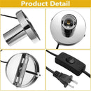 Axyaa Silver Metal Desk Lamp Base E26/E27 Bulb Holder with Switch