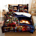 Axyaa Santa Snowman Christmas Quilt Cover Set - Double King Bedding