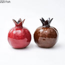 Axyaa Pomegranate Ceramic Vase - Decorative Dried Flower Hydroponic Artistic Vessel