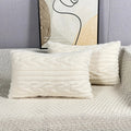 Axyaa Plush Cream White Throw Pillow Cover for Cozy Home Decor