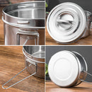 Axyaa Stainless Steel Compartment Lunch Box - Anti-scalding Round Fast Food Cup