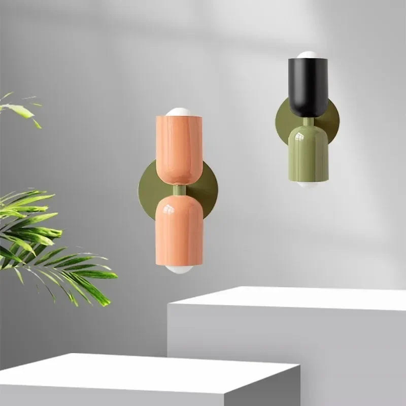 Axyaa Nordic LED Wall Lamp: Modern Macaron Sconces for Bedroom, Study, Living Rooms.