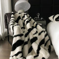 Axyaa Plush Faux Fox Fur Blanket: Luxury Weighted Sofa Throw for Winter & Autumn