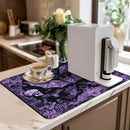 Axyaa Halloween Skull Absorbent Kitchen Drying Mat in Abstract Pattern
