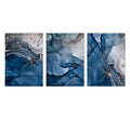 Blue Marble Abstract Canvas Art Print by Axyaa - Modern Nordic Wall Decor
