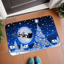 Axyaa Christmas Door Mat: Festive Reindeer & Santa Claus Pattern, Non-Slip