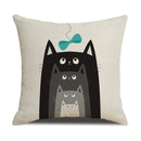 Axyaa Cat Print Cushion Cover for Stylish Home Decor and Comfort