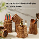 Axyaa Rattan Wicker Serving Baskets - 6 Styles for Household Utensil Storage