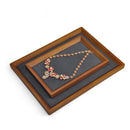 Axyaa Solid Wood Velvet Jewelry Display Storage Tray