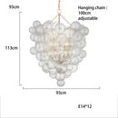 Axyaa Glass Bubble Ceiling Chandelier - Luxury LED Hanging Lamp for Living Dining Room