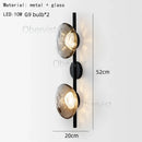 Axyaa Nordic Glass Wall Light 20cm Gold Black Metal Sconce