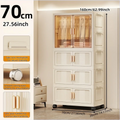 Axyaa 70cm Foldable Storage Cabinet with Wheels for Bedroom/Living Room/Study