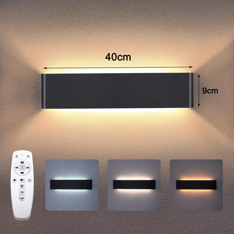 Axyaa 16W Remote Control Dimming LED Wall Light Modern Indoor Wall Lamp