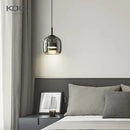 Axyaa Glass Pendant Light: Modern Nordic LED Hanging Fixture for Dining Room & Bedroom